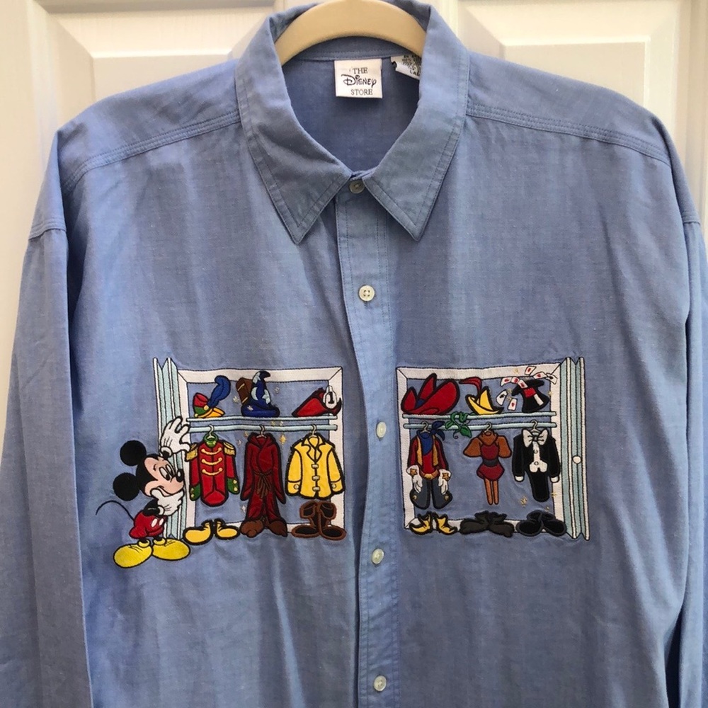 Vintage Disney Embroidered Button Down Shirt Mickey